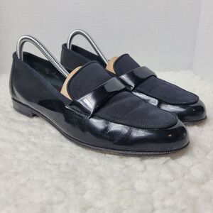 Salvatore Ferragamo Tuxedo Men’s Penny  Loafers Size 8 D Black Patent Leather